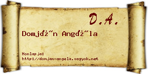 Domján Angéla névjegykártya